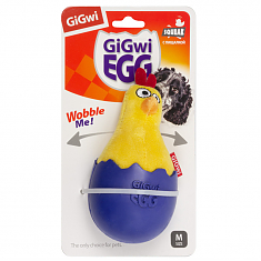 GIGwi EGG Игрушка для собак Цыпленок-неваляшка с пищалкой, 14см