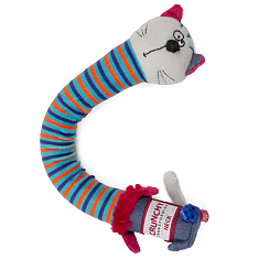 CRUNCHY NECK Игрушка для собак Кот с хрустящей шеей и пищалкой, 32см