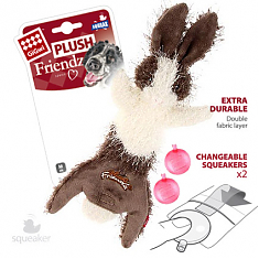 PLUSH FRIENDZ Игрушка для собак Шкурка зайца со сменными пищалками, 47 см