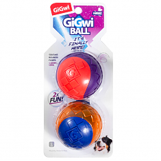 GiGwi BALL Игрушка для собак Два мяча с пищалкой, 8см