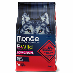 Monge Dog BWild LOW GRAIN корм для собак (ОЛЕНЬ), 2,5 кг