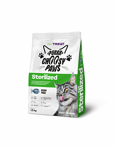 NU:Treat Sterilized корм для стерилизованных кошек с белой рыбой 1,5кг, шт