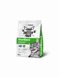 NU:Treat Sterilized корм для стерилизованных кошек с белой рыбой 400г, шт