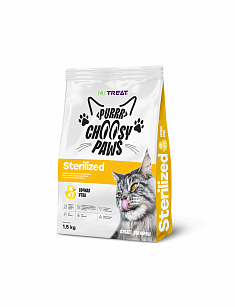 NU:Treat Sterilized корм для стерилизованных кошек с сочной уткой 1,5кг, шт