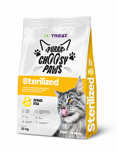 NU:Treat Sterilized корм для стерилизованных кошек с сочной уткой 10кг, шт