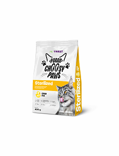 NU:Treat Sterilized корм для стерилизованных кошек с сочной уткой 400г, шт