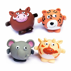 Игрушка-пищалка для собак Мячики-мордашки (10х10х9см), NUNBELL 