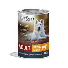 MR. BUFFALO ADULT консервы для взрослых собак (ГОВЯДИНА, ПЕЧЕНЬ), 400 г.