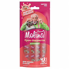 MOLINA, Функц. крем-лакомство с морским гребешком д/взр.кош, Здоровье глаз, 48г, 74105
