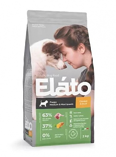 ELATO HOLISTIC для щенков средних и крупных пород (КУРИЦА, УТКА), 2 кг.