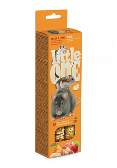 LITTLE ONE палочки для мелких грызунов с фруктами и орехами, 2 шт, 120 г