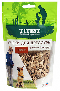 TITBIT лакомство снеки для дрессуры для собак всех пород (КРОЛИК), 100 г