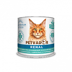 PETVADOR VETERINARY DIETS Renal для кошек 240г (уп.12шт), шт