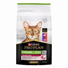 PRO PLAN Sterilised SAVOURY DUO для кошек (УТКА,ПЕЧЕНЬ) 1,5кг
