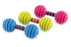 Игрушка для собак Гантель с бубенчиками  (12 х 4,5 см), микс, NUNBELL