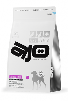 AJO Vet Dieta Ultra Hypo Корм сухой для собак при аллергии или пищевой непереносимости, 0,8 кг
