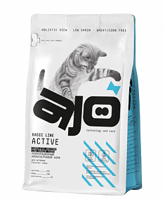 AJO Cat Аctive Сухой полнорационный корм для взрослых кошек, 0,4 кг