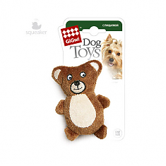 PLUSH FRIENDZ Игрушка для собак Мишка с пищалкой, 9 см 