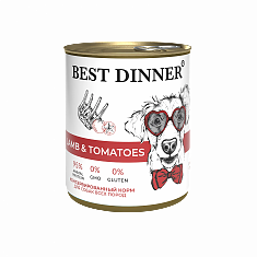 Best Dinner консервы для собак (ЯГНЕНОК, ТОМАТЫ), 850 г