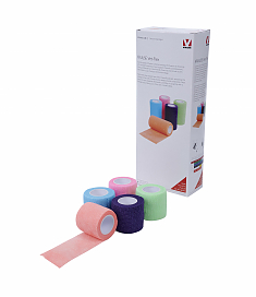 KRUUSE VET-Flex Бинт-бандаж самофиксирующийся, цвета в миксе, 2,5см х 4,5м 