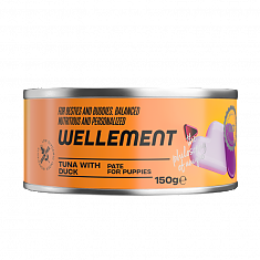 WELLEMENT паштет для щенков (ТУНЕЦ, УТКА), 150 г