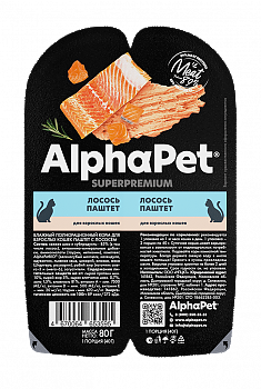 ALPHAPET паштет для кошек (ЛОСОСЬ), 100 г